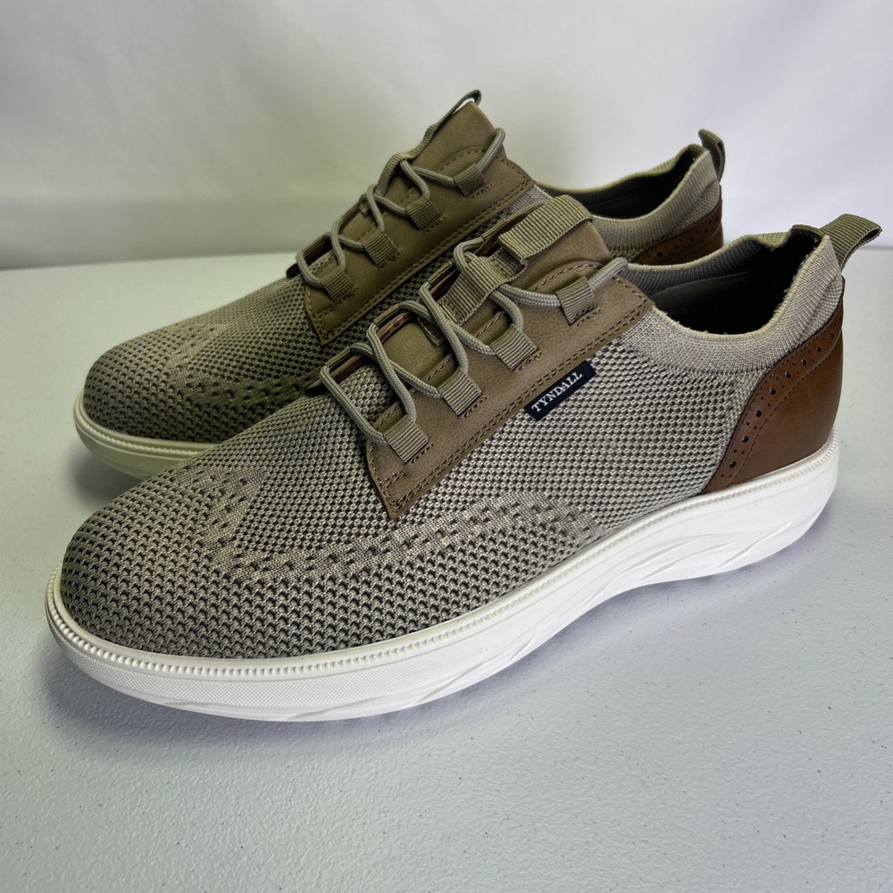 TYNDALL Men's Casual Oxford Sneakers Knit Mesh Shoes Beige Tan Sz 12‎ NIB